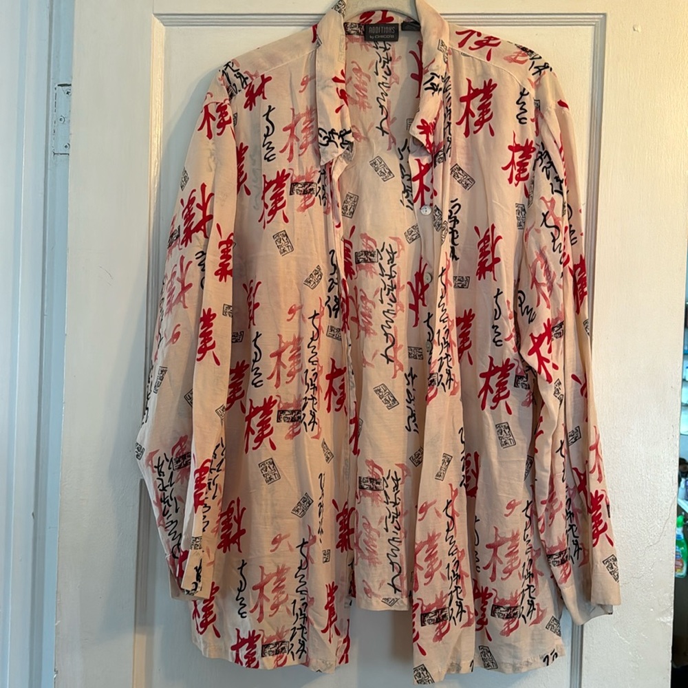 CHICOS silk/linen button down Japanese size 3 / L